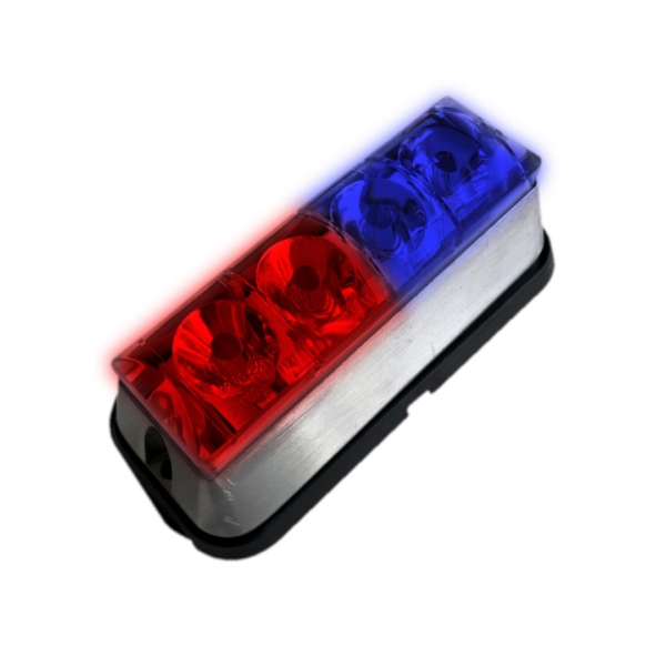 Baliza de Emergencia Estroboscópica Colores ROJO AZUL 4 LED,
