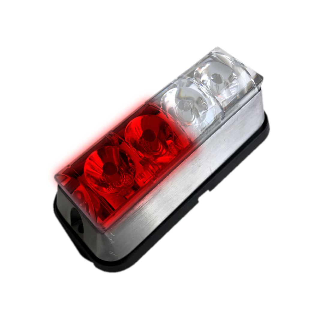 Baliza de Emergencia Estroboscópica Colores ROJO BLANCO 4 LED,